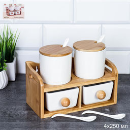 Набор для специй 4 предмета 250 мл с ложками / CF141 /уп 15/ на подставке - Галеонтрейд фото 11