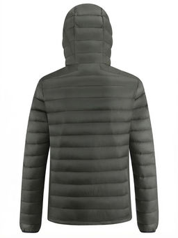 Куртка мужская гибридная стёганая с капюшоном с графеновой подкладкой цвета хаки 9621_1Kh
