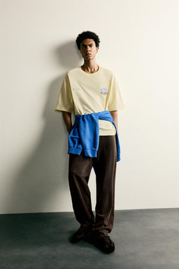 CAMISETA RELAXED FIT PARCHES COMBINADOS / Amarillo claro - Zara фото 6