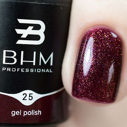 BHM Professional Гель-лак для ногтей / Vintage Bordeaux 025, 7 мл 25  фото 2