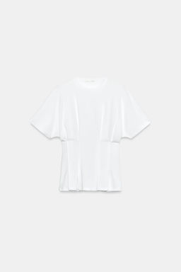 CAMISETA ENTALLADA PINZAS / Blanco