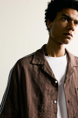 CAMISA BANDAS BORDADO CONTRASTE / Marr?n - Zara фото 6