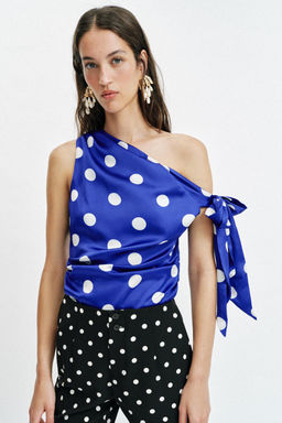 PANTAL?N FLARE LUNARES / Negro / Crudo - Zara фото 3