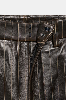 STRIPED LEATHER TROUSERS ZW COLLECTION LIMITED EDITION - Zara фото 19