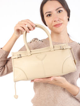 LACCOMA сумка НИ8073-темно-бежевый натуральная кожа хлопок фото 3