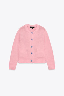 KNIT JACKET WITH STONE BUTTONS - Zara фото 4