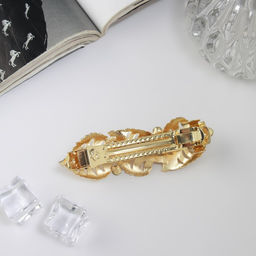 Заколка - автомат для волос «Эйвери», листья, 8.5 см, золото