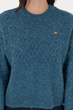 Женский свитер с круглым вырезом цвета индиго меланжевого цвета Неожиданная скидка в корзине - U.s. polo assn фото 6
