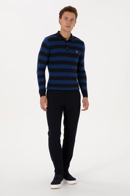 Erkek Lacivert Jogger Fit Kanvas / Chino Pantolon