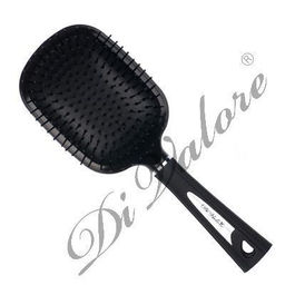 Di Valore 301-015#1 Расческа массажная с пластик. зубьями, ЧЕРНАЯ 24,3см