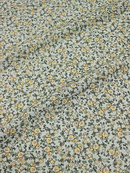 Вискоза с хлопком Дарина (желтые цветочки), ш.1.49м, хлопок-50%, вискоза-50%, 90гр/м.кв