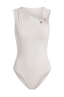 Kahverengi Vucuda Oturan Asimetrik Yaka Aksesuar Detayl? C?tc?tl? Poliamid Orme Body TWOSS26BD00003 - Trendyolmilla фото 3