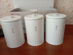 Набор банок для сыпучих продуктов Astor, белые, 1,45 л, 3 шт - Maxwell & Williams фото 8