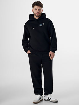 Теплое худи мужское черное с начесом