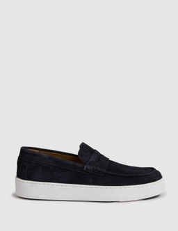 Lacivert %100 Deri S_et Loafer Ayakkab_