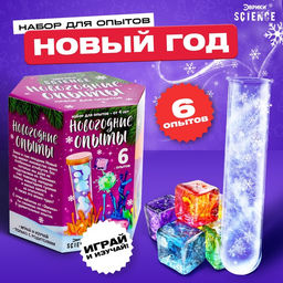 Набор для опытов Новогодние опыты, 6 опытов