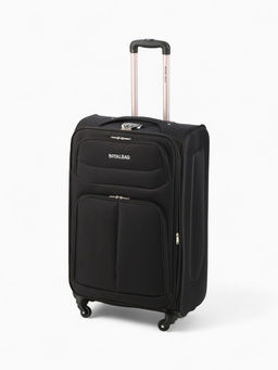 Чемодан на колёсах Royalbag большой 104 л (L), на молнии, с увеличением, кодовый замок, 4 колеса, чёрный