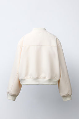 CROPPED BOMBER JACKET WITH SHOULDER PADS - Zara фото 4