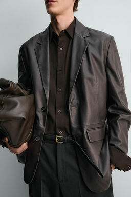 BLAZER PIEL LIMITED EDITION / Marr?n - Zara фото 6