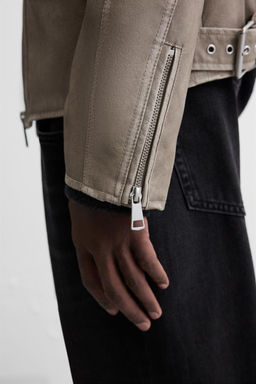 FADED LEATHER EFFECT JACKET - Zara фото 15