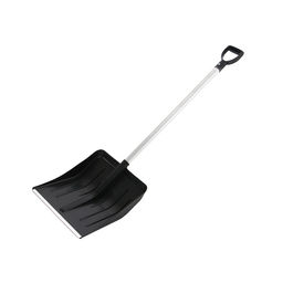Лопата пластиковая, ковш 410 × 440 мм, с алюминиевой планкой, алюминиевый черенок с V-ручкой, «Метель»