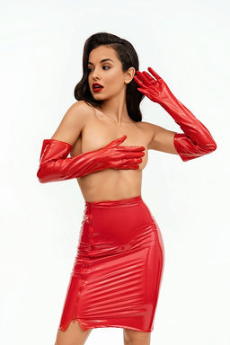 7107 Юбка лакированная