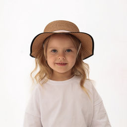 Шляпа для девочки MINAKU «Леди», размер 52-54, бежевая