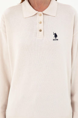 Женский кремовый свитер Неожиданная скидка в корзине - U.s. polo assn фото 6