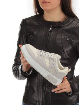 05-6029-36 GRAY/BEIGE Кроссовки женские (искусственные материалы) - No name фото 2