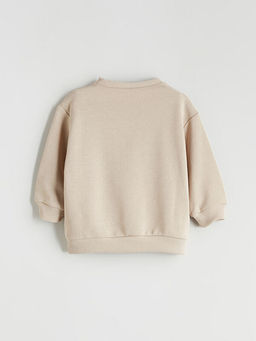 Bisiklet Yaka Bask?l? Erkek ?ocuk Sweatshirt