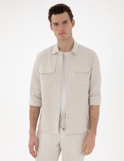 Рубашка Pierre Cardin Comfort Fit бежевая