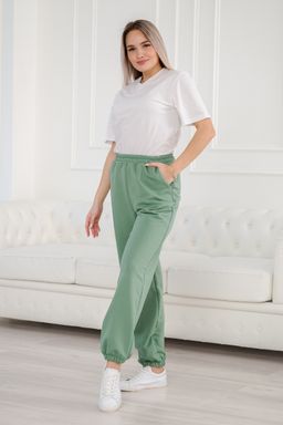 Брюки женские из футера петля Прогулка фисташка - Амадэль фото 13