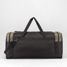 Сумка дорожная на молнии, 3 наружных кармана, длинный ремень, цвет чёрный/хаки
