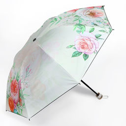 Зонт механический «Букет», эпонж, 4 сложения, 8 спиц, R=47/55 см, d=94 см, МИКС