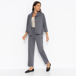 Брючный костюм с карманами, Идеально с кроссовками (2 в 1, серый) - Charutti фото 2