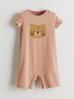 Bisiklet Yaka Bask?l? Erkek Bebek Tulum