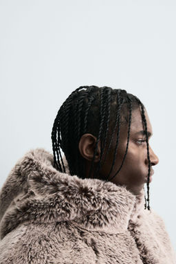 FAUX FUR HOODIE JACKET - Zara фото 7