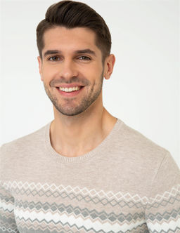 A__k Gri Melanj Slim Fit Fermuarl_ Triko H_rka