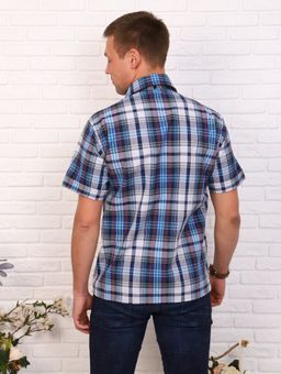 Р4а Сорочка мужская шотланка кор. рукав гигант