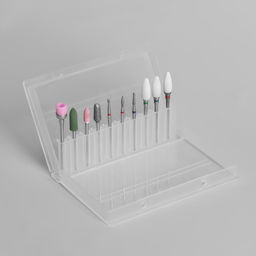 Фрезы для маникюра в пластиковом органайзере, 10 шт