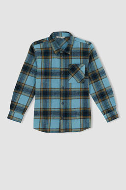 Фланелевая рубашка с длинным рукавом для мальчика - Defacto фото 7