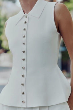 PEPLUM KNIT WAISTCOAT TOP - Zara фото 4