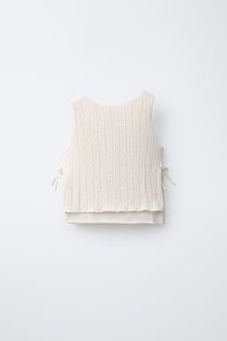 TOP PUNTO CROCHET FLORES / Crudo - Zara фото 4