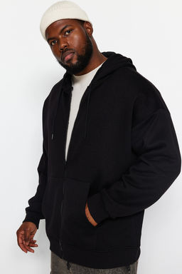 TRENDYOL MAN Siyah Buyuk Beden Oversize Kapusonlu Sweatshirt TMNAW24AO00003 - Trendyolmilla фото 3