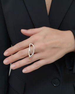 Кольцо с белым серебрением