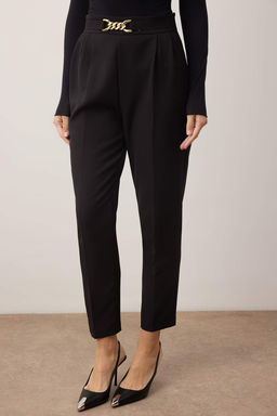 Siyah Havuc Kal?p Toka Detayl? Pantolon TWOAW26PL00154 - Trendyolmilla фото 3
