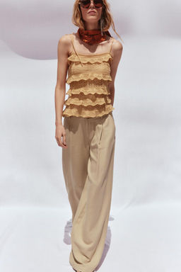 RUSTIC WIDE-LEG TROUSERS - Zara фото 3