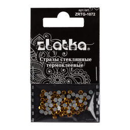 Страз клеевой "Zlatka" ZRTG-1072 SS10 цветные 2.7 мм стекло 5 x 72 шт в пакете с картонным еврослотом №15 яр.жёлтый (Topaz)