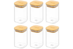 Набор 6 банок д/хранения 250 мл 22*8*27 см Crystal glass + бамб.крышка с сил.прокл.+бамб.подст - Elan gallery фото 7