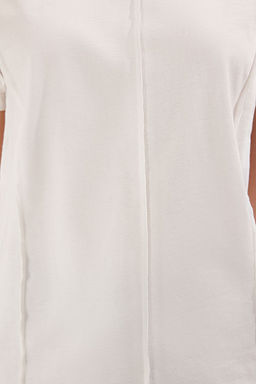 TRENDYOLMILLA Haki %100 Pamuk Dikis Detayl? Regular/Normal Kal?p Orme T-Shirt TWOSS25TS00135  фото 9